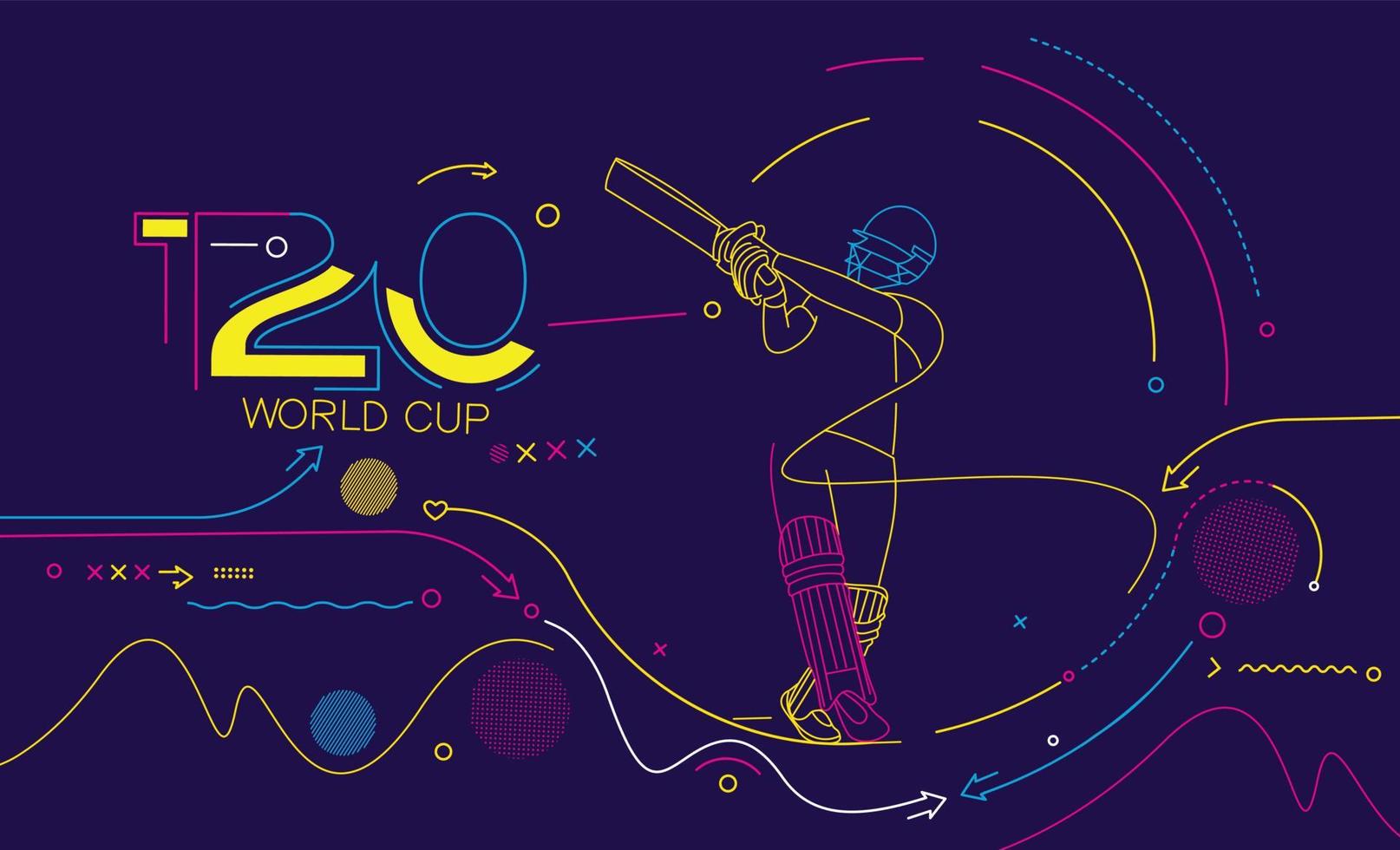 T20 World Cup Cricket Championship Poster, Flyer, Vorlage, Broschüre, dekoriert, Bannerdesign. vektor