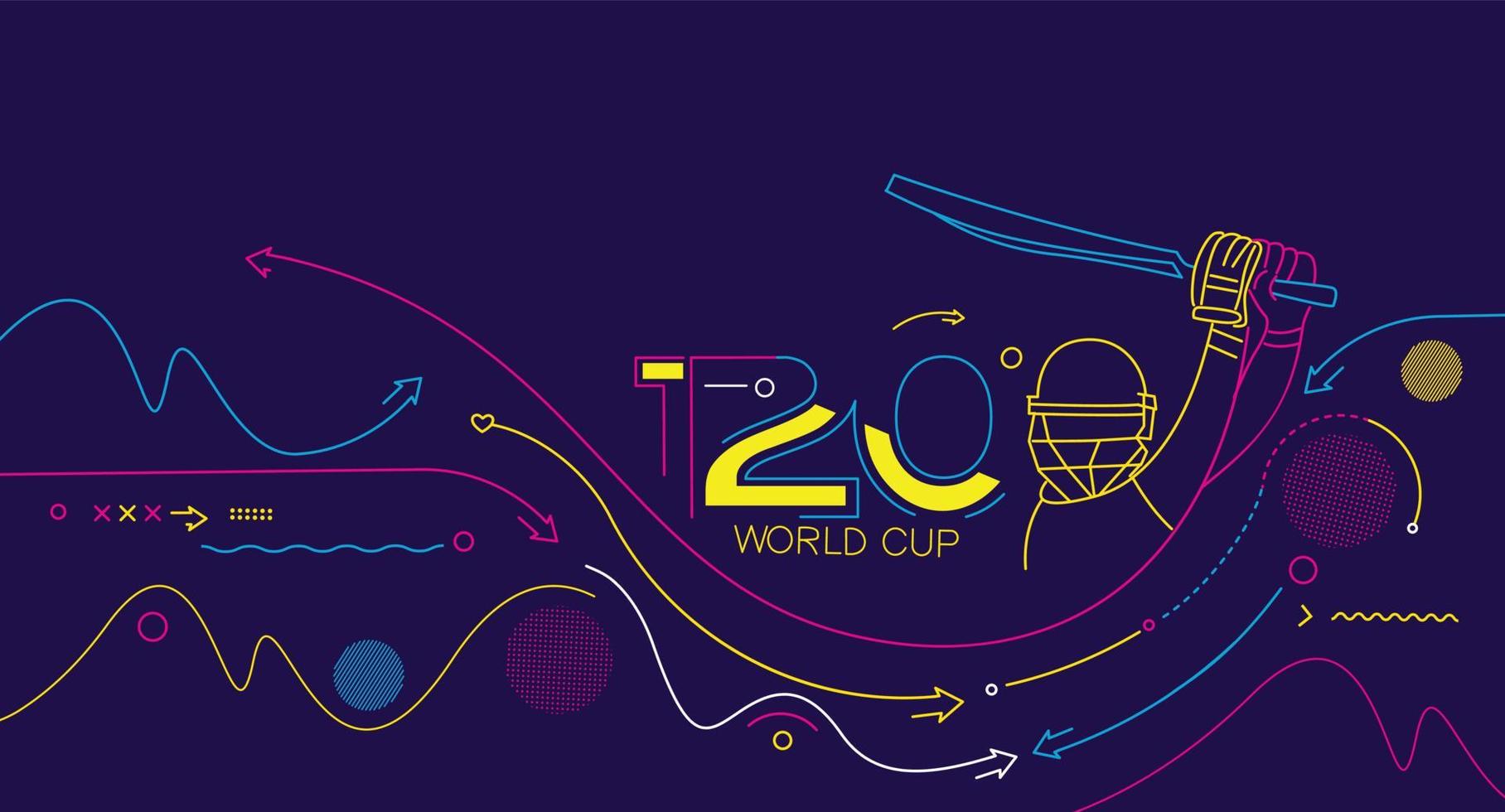 T20 World Cup Cricket Championship Poster, Flyer, Vorlage, Broschüre, dekoriert, Bannerdesign. vektor