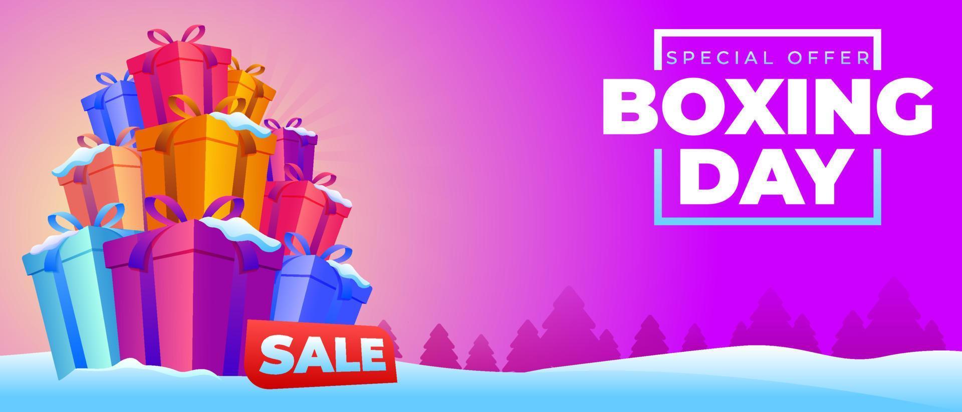 Boxing Day Sale Banner Vektor Illustration Hintergrund für Medienwerbung, Webbanner und Social Media Post