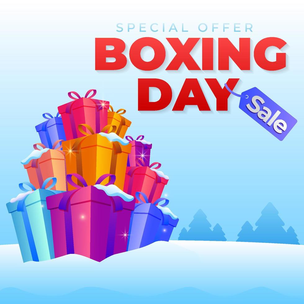 Boxing Day Sale Banner Vektor Illustration Hintergrund für Medienwerbung, Webbanner und Social Media Post