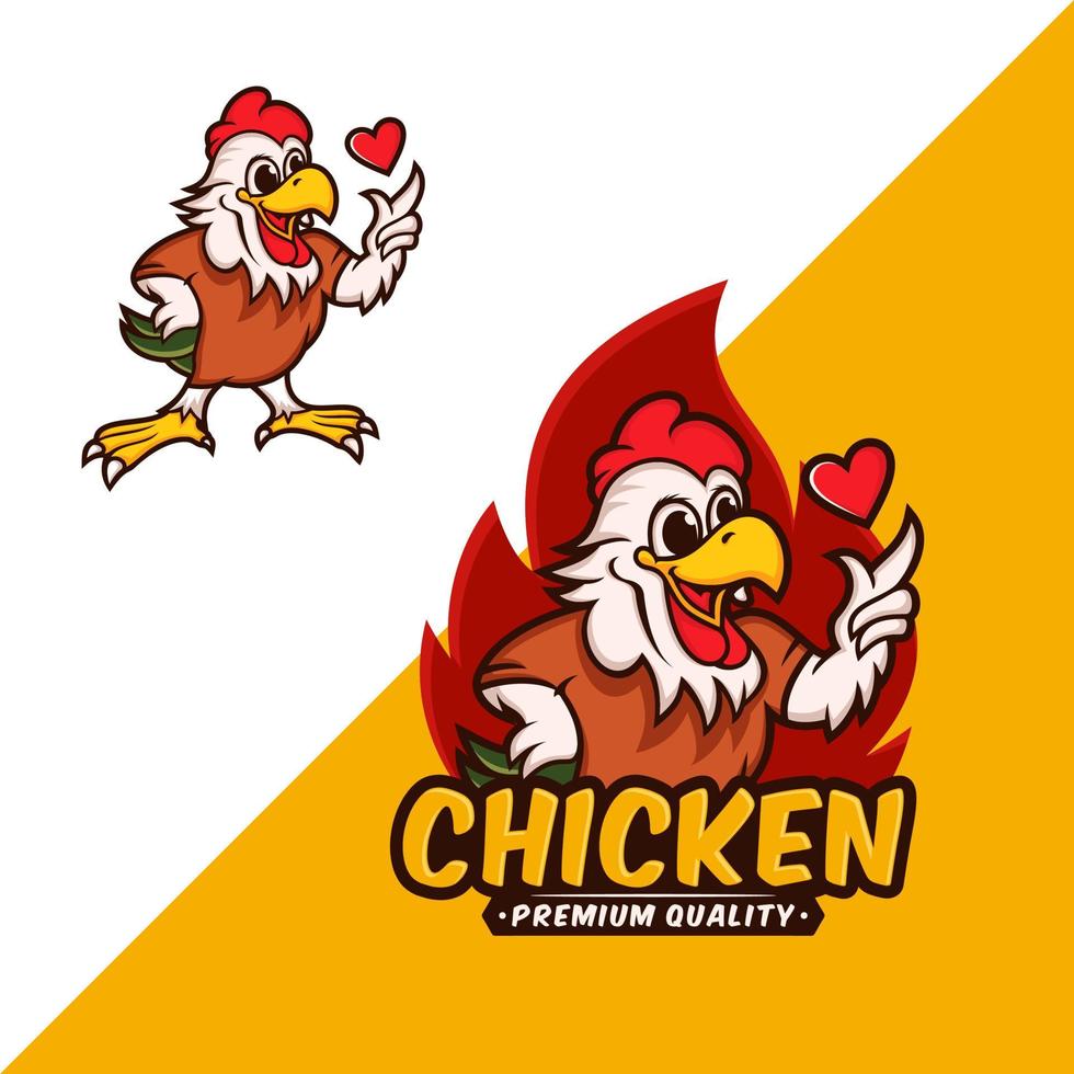 Hühnermaskottchen-Logo-Vektorvorlage vektor
