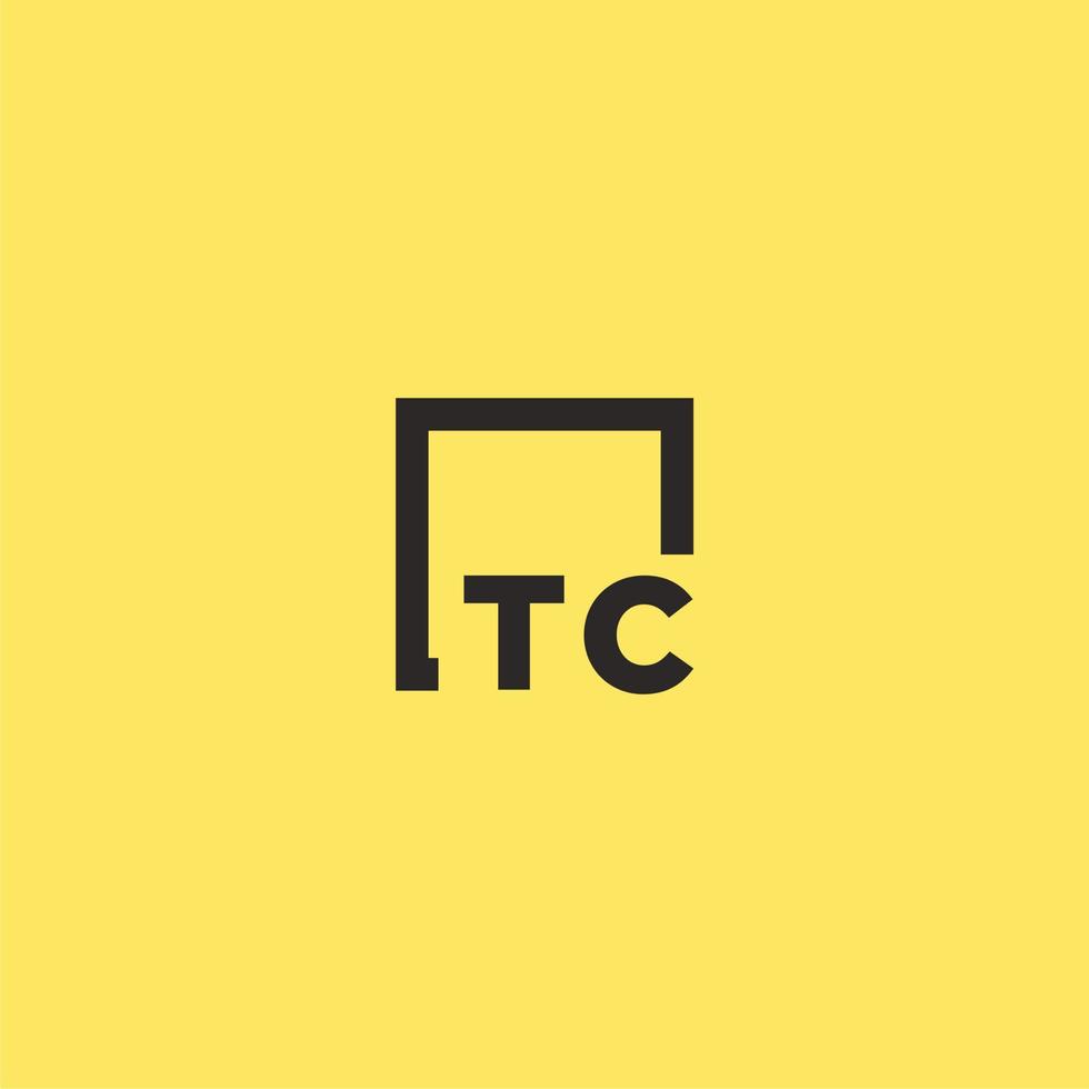 tc Anfangsmonogramm-Logo mit quadratischem Design vektor