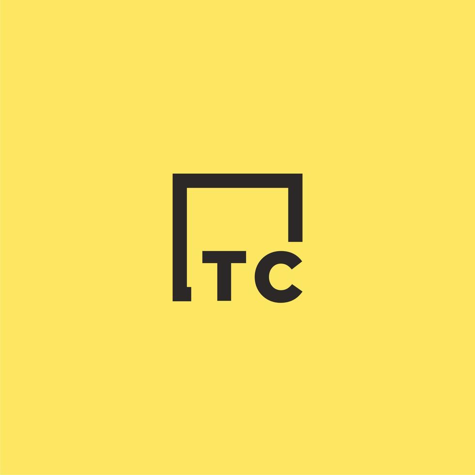 tc första monogram logotyp med fyrkant stil design vektor