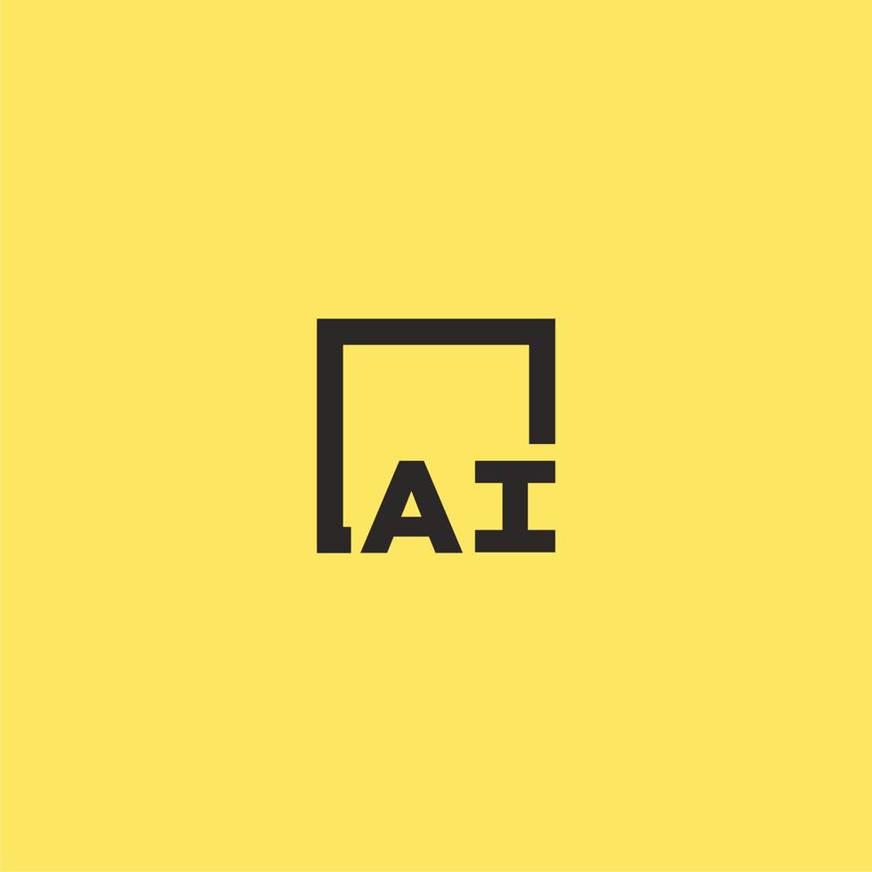 ai Anfangsmonogramm-Logo mit quadratischem Design vektor