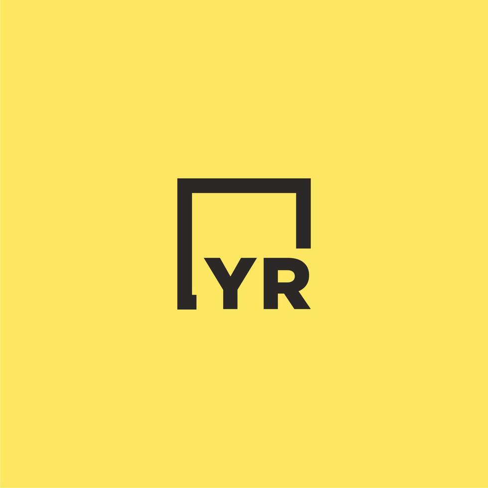 yr Anfangsmonogramm-Logo mit quadratischem Design vektor