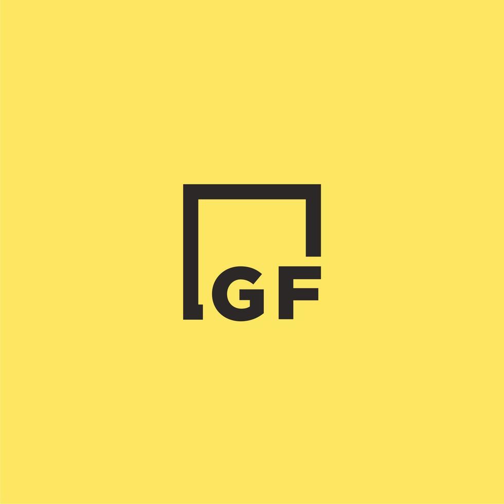 gf Anfangsmonogramm-Logo mit quadratischem Design vektor