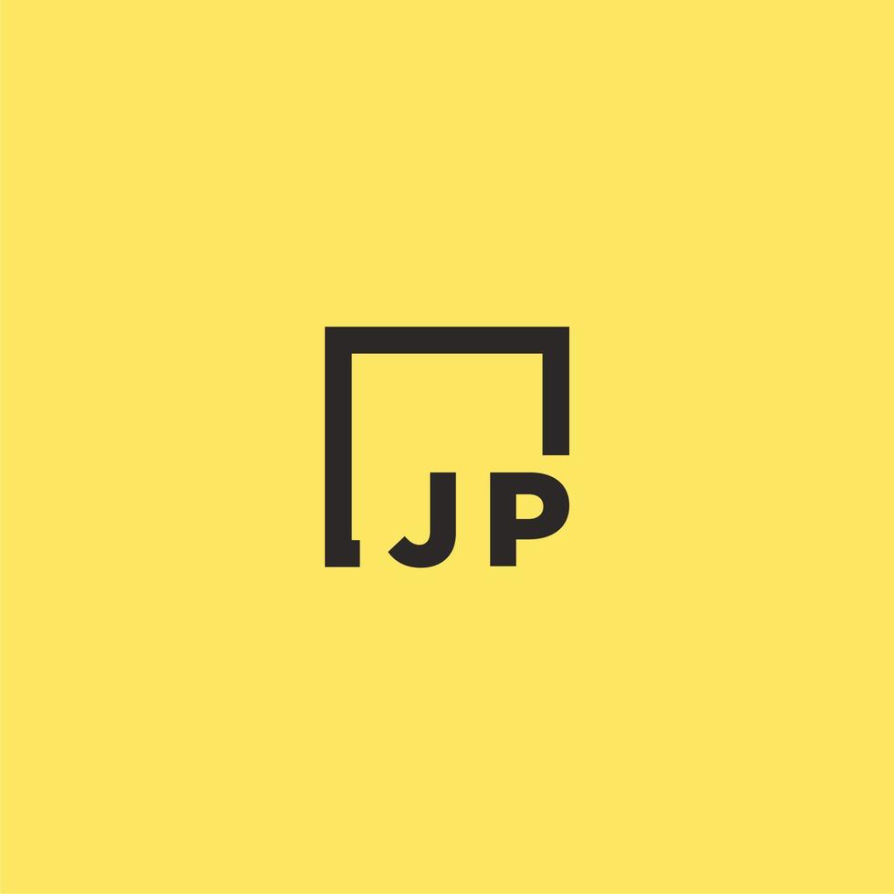 jp Anfangsmonogramm-Logo mit quadratischem Design vektor