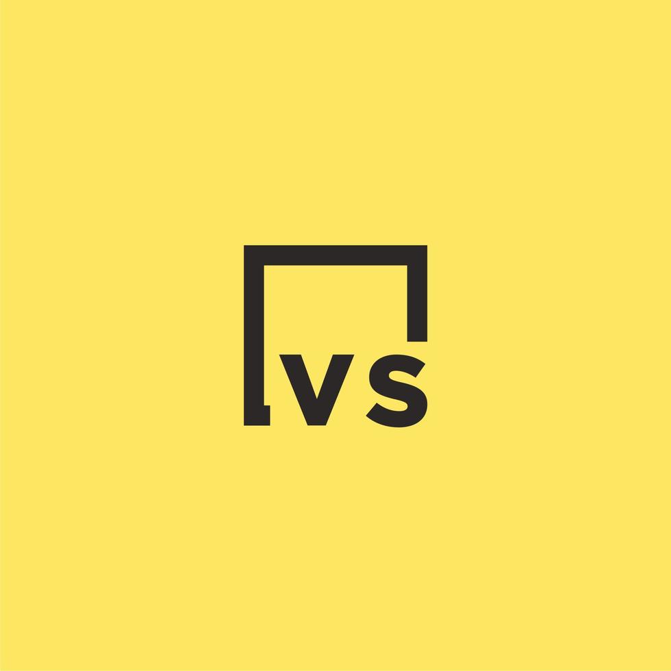 vs anfängliches Monogramm-Logo mit quadratischem Design vektor