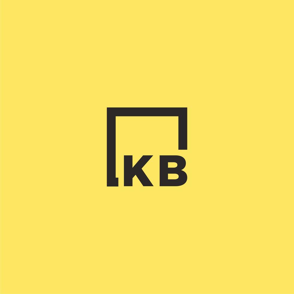 kb Anfangsmonogramm-Logo mit quadratischem Design vektor