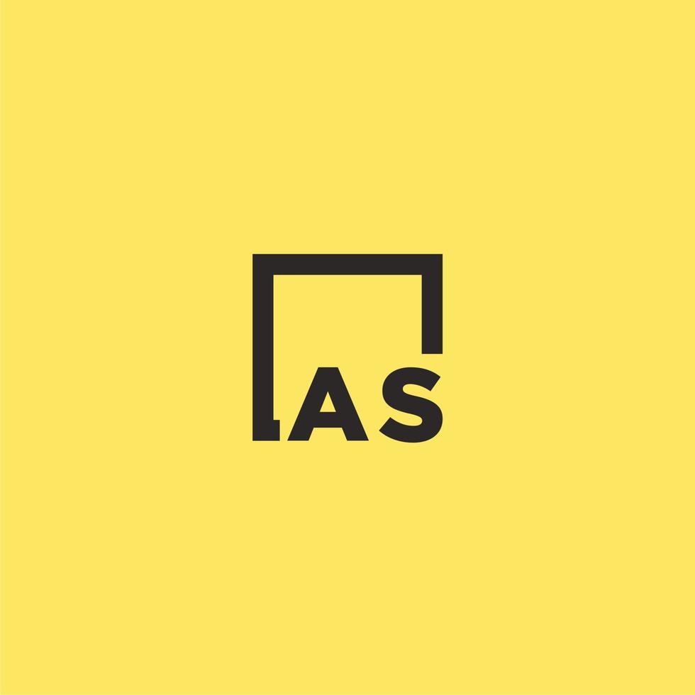 als anfängliches Monogramm-Logo mit quadratischem Design vektor