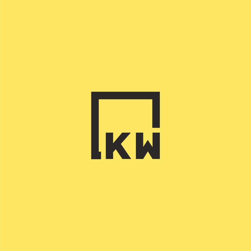 kw första monogram logotyp med fyrkant stil design vektor