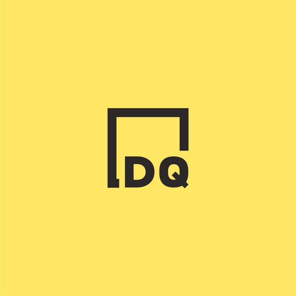 dq första monogram logotyp med fyrkant stil design vektor