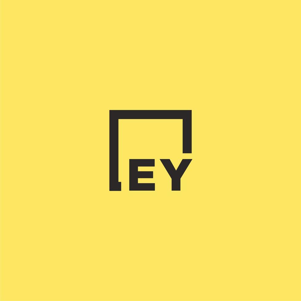 ey anfängliches Monogramm-Logo mit quadratischem Design vektor
