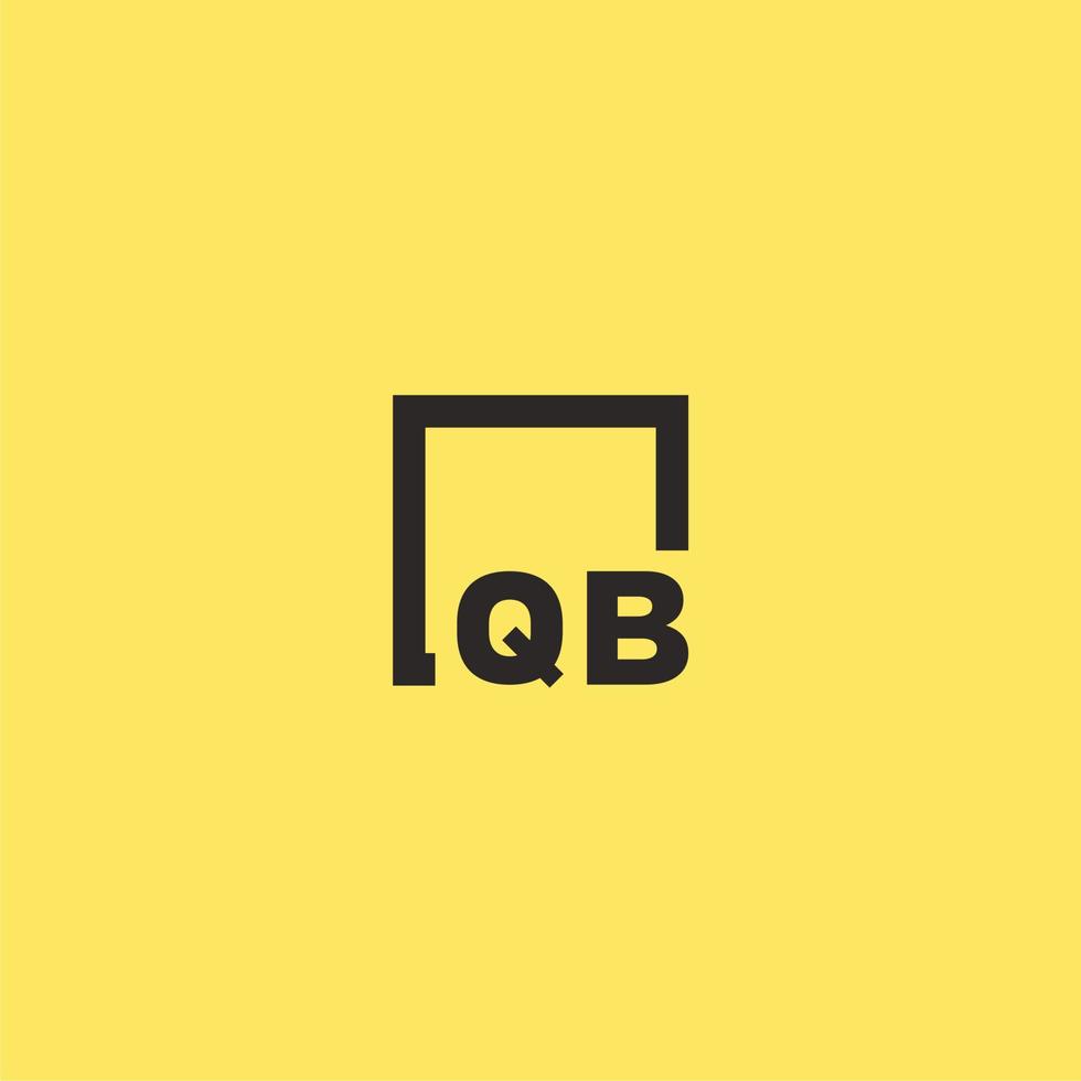 qb första monogram logotyp med fyrkant stil design vektor