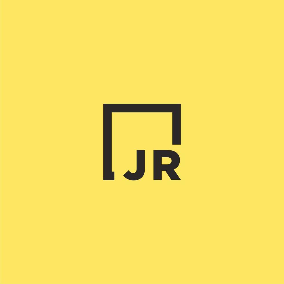 jr första monogram logotyp med fyrkant stil design vektor