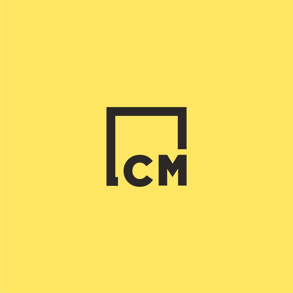 cm Anfangsmonogramm-Logo mit quadratischem Design vektor