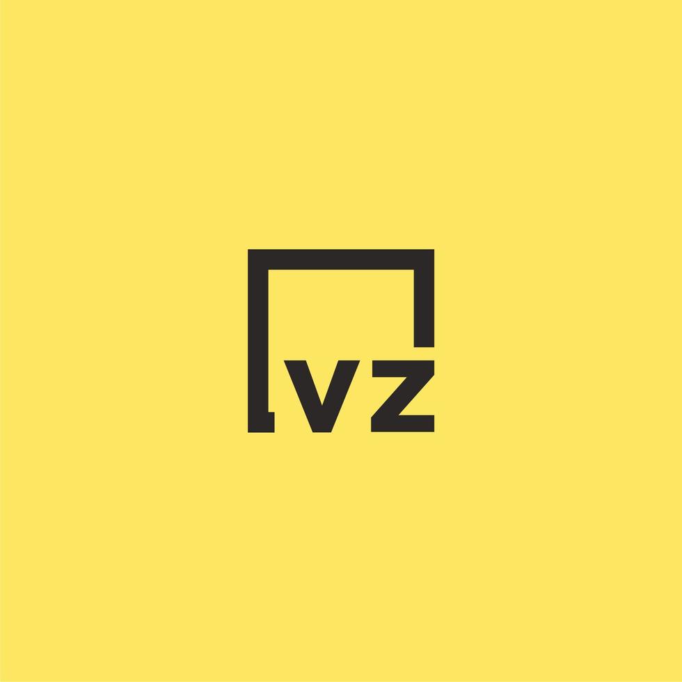 vz Anfangsmonogramm-Logo mit quadratischem Design vektor