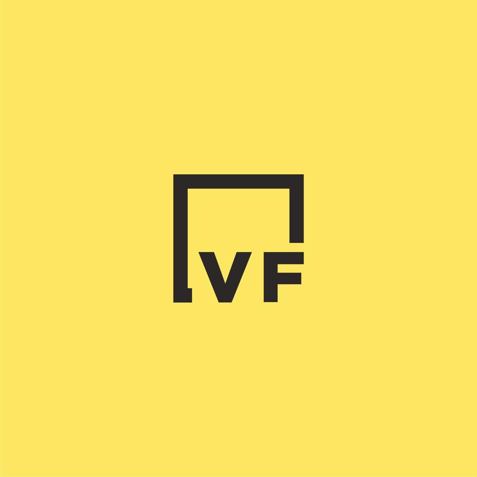 vf första monogram logotyp med fyrkant stil design vektor