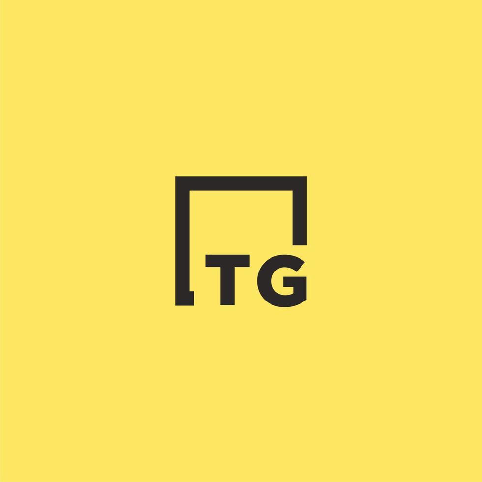 tg Anfangsmonogramm-Logo mit quadratischem Design vektor