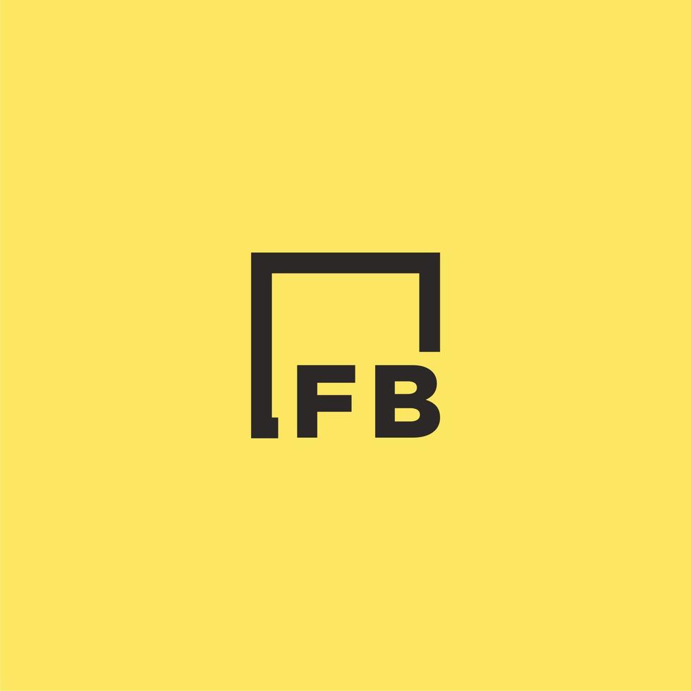 fb Anfangsmonogramm-Logo mit quadratischem Design vektor