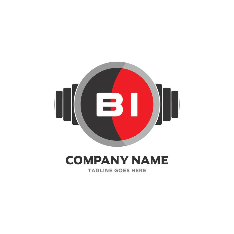 Bi-Brief-Logo-Design-Symbol Fitness- und Musikvektorsymbol. vektor