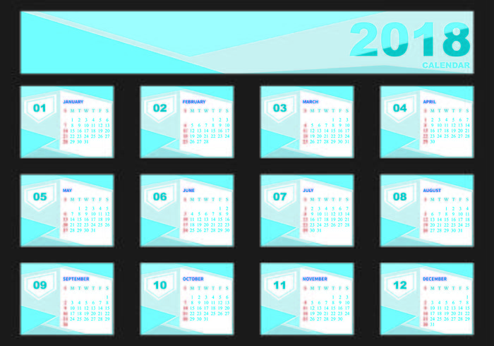 Design Vorlage Des Desk Kalender 2018 vektor