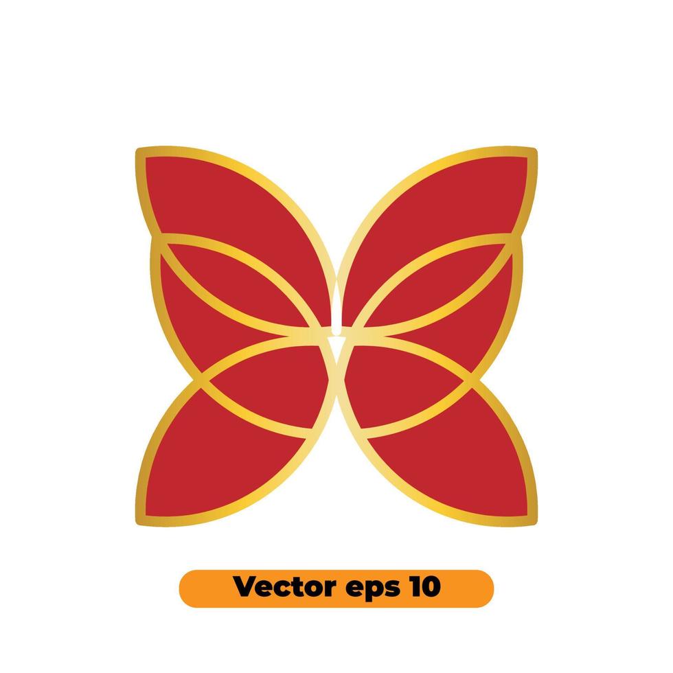 schmetterling golden symbol illustrator design. abstraktes Symbol kann für Logos verwendet werden vektor