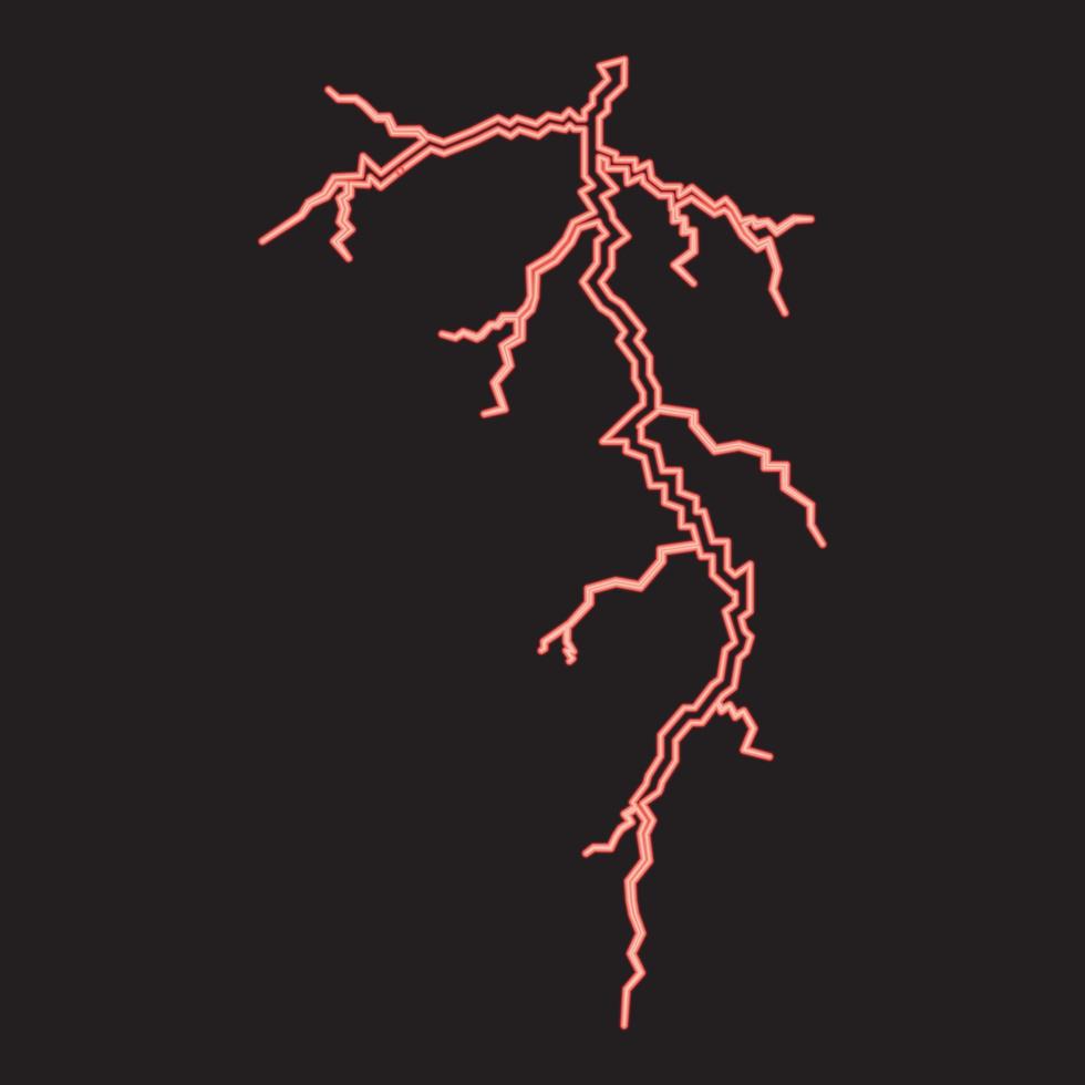 neon åskväder spricka röd Färg vektor illustration bild platt stil