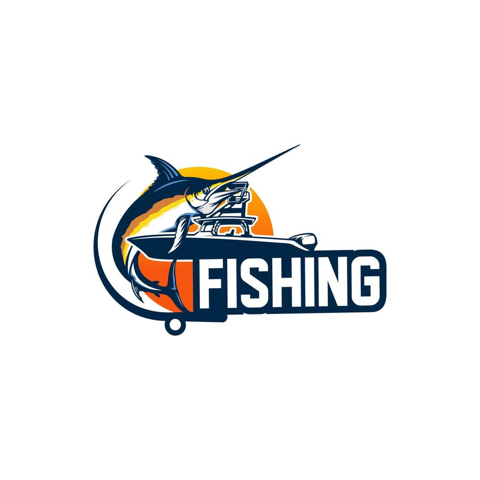 Logo-Designs für Marlin-Sportangeln vektor