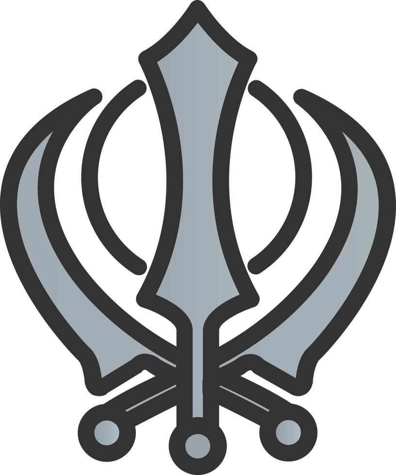 khanda vektor ikon design