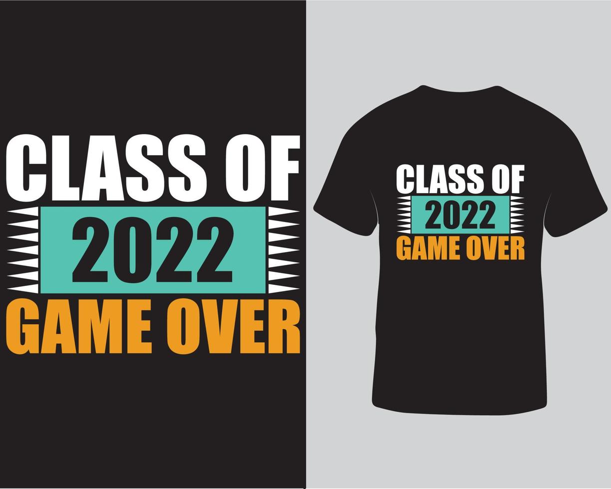 Klasse von 2022 Game Over Gaming T-Shirt Design kostenloser Download vektor