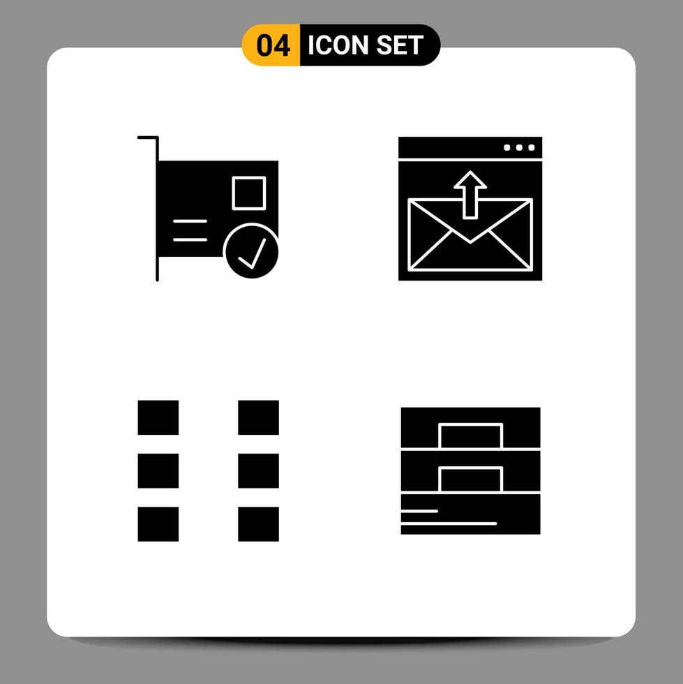 4 kreative Symbole moderne Zeichen und Symbole von Kartenpostgeräten kontaktieren ui editierbare Vektordesign-Elemente vektor