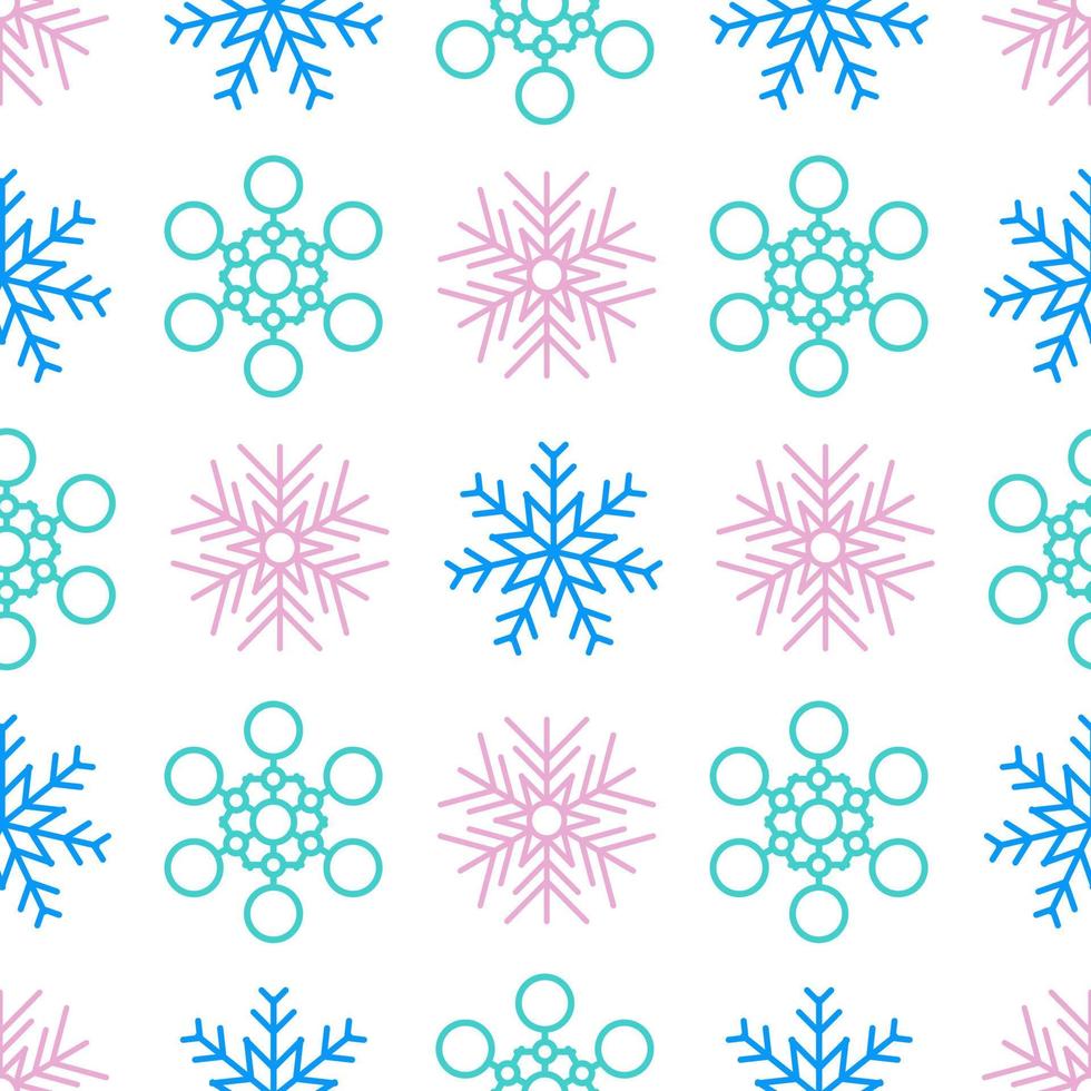 Schneeflocken nahtloser Hintergrund. weihnachts- und neujahrsdekorationselemente. Vektor-Illustration. vektor