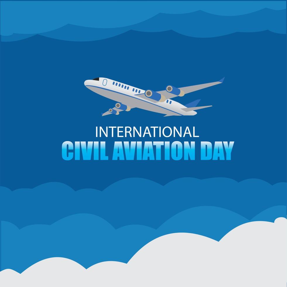 vektor illustration av internationell civil flyg dag. enkel och elegant design