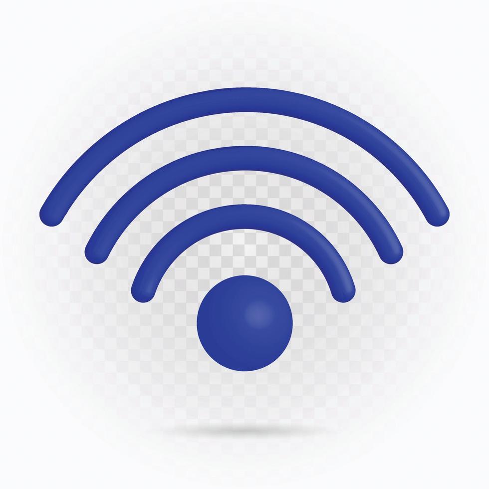 symbol wifi realistisch, drahtlose verbindung, signalvektor. vektor