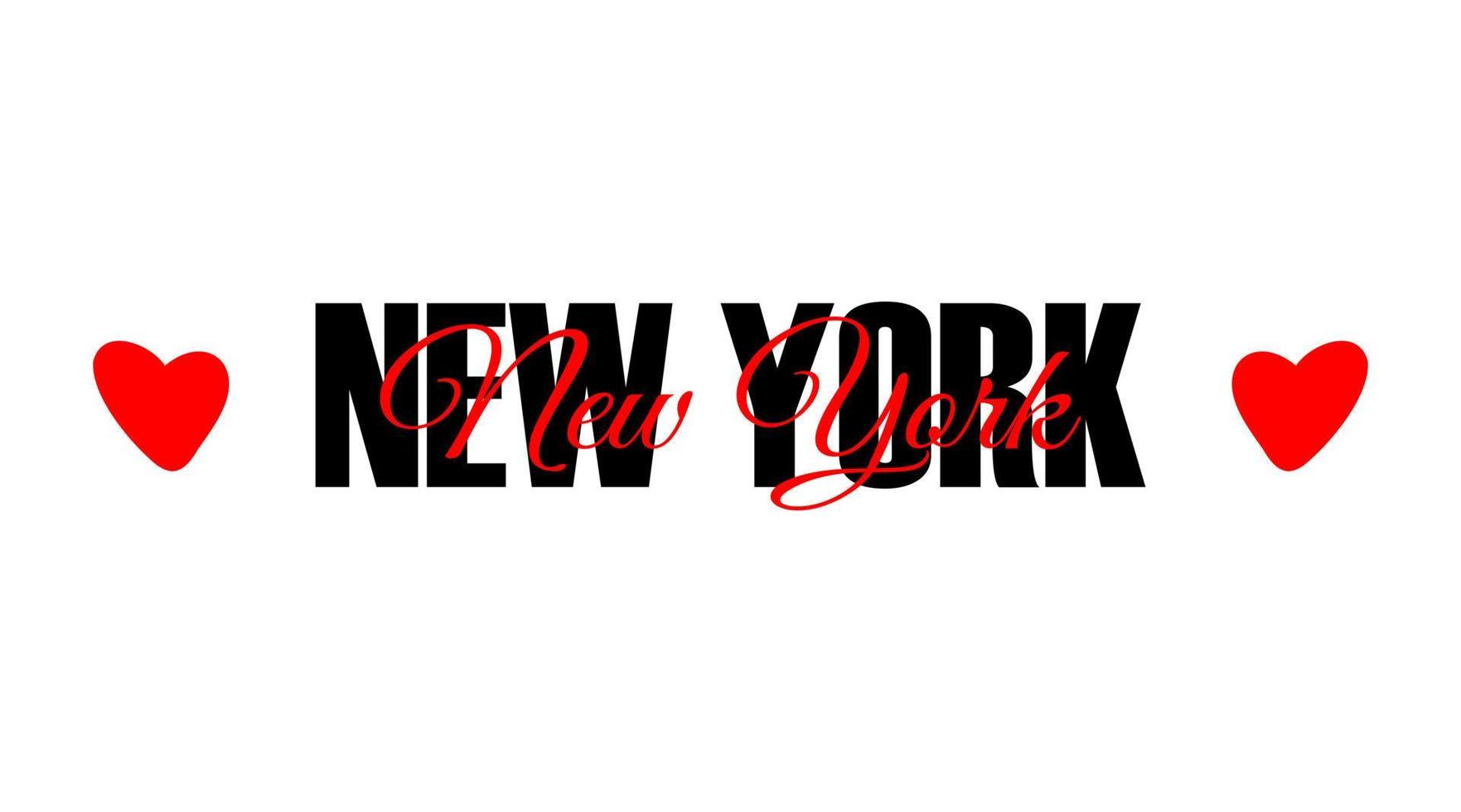 typografischer druck des new york city-namens. Reisebeschriftungskarte lokalisiert auf weißem Hintergrund. schöne T-Shirt-Druckvorlage mit Text. vektor