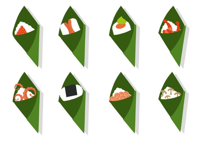 Gratis Temaki Sushi med olika toppade vektorer