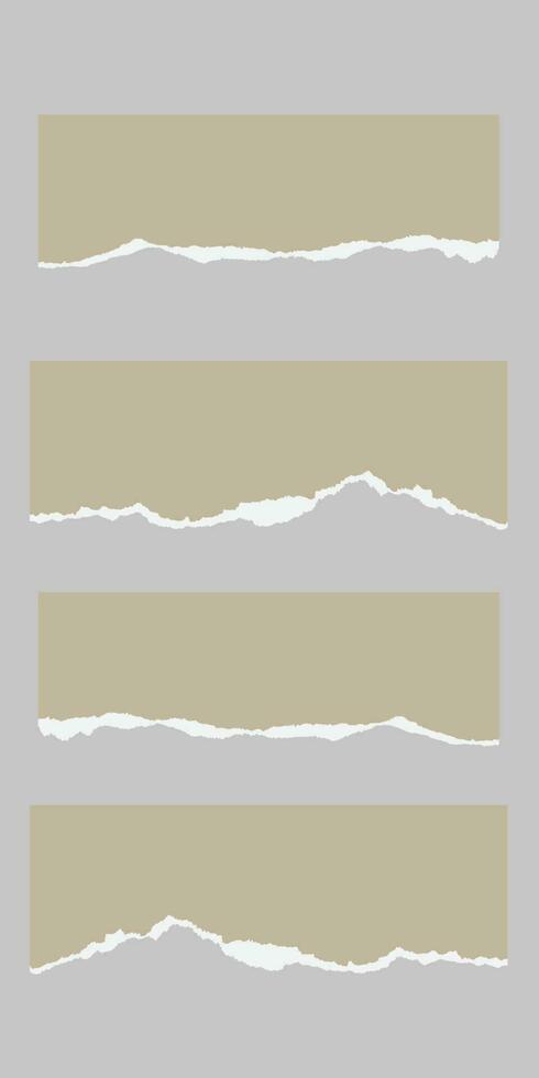 Weizenfarbe zerrissenes Papier, große Schrottblätter vektor