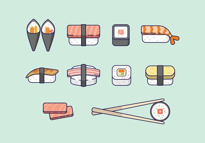 Gratis Sushi ikoner vektor