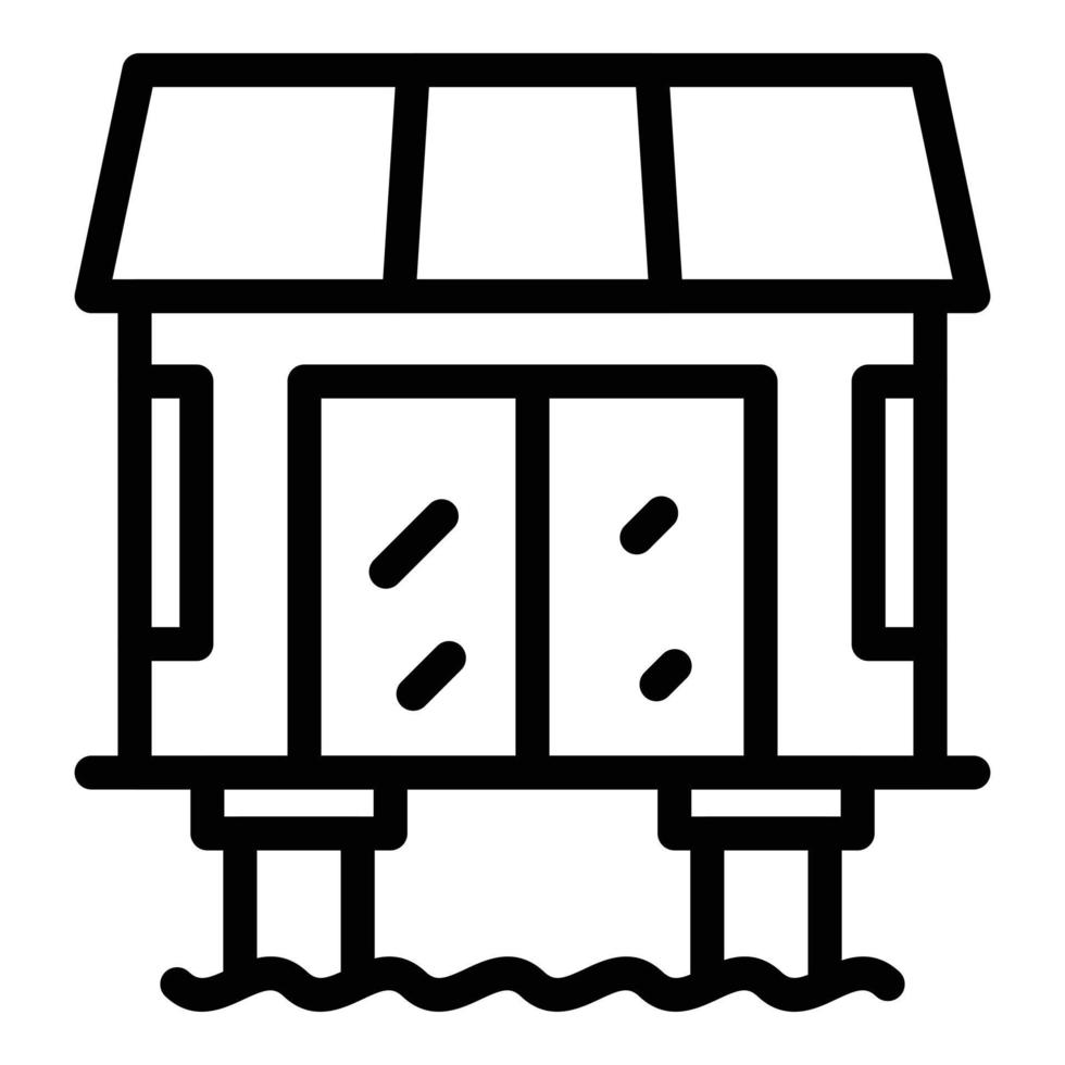 Häuschen-Symbol-Umrissvektor. Strandbungalow vektor