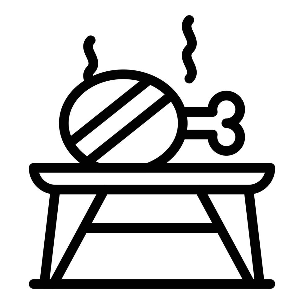 Hühnerfleisch-Symbol-Umrissvektor. Steak essen vektor