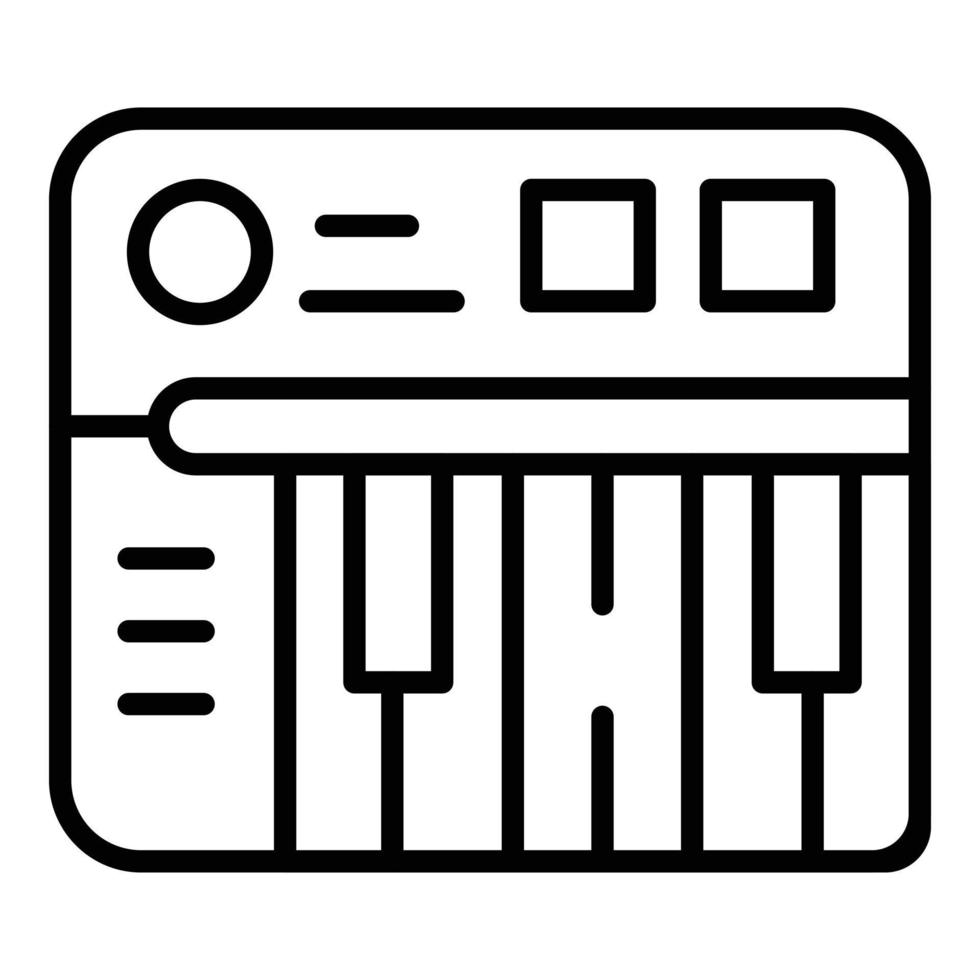 Digitaler Synthesizer-Icon-Umrissvektor. DJ-Klavier vektor