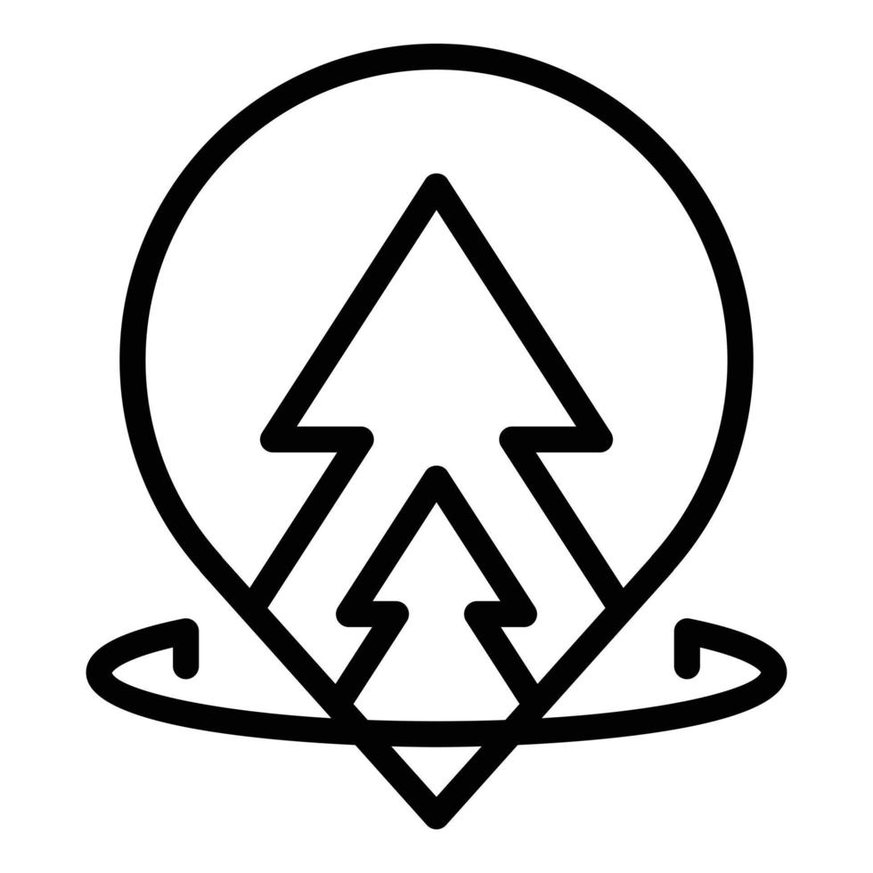 Öko-Wald Standort Symbol Umrissvektor. Natur gehen vektor