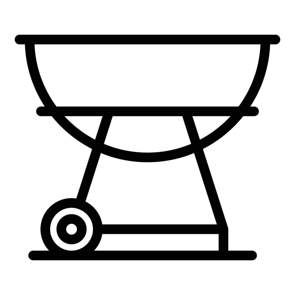 Gartengrill Symbol Umrissvektor. Grillfeuer vektor