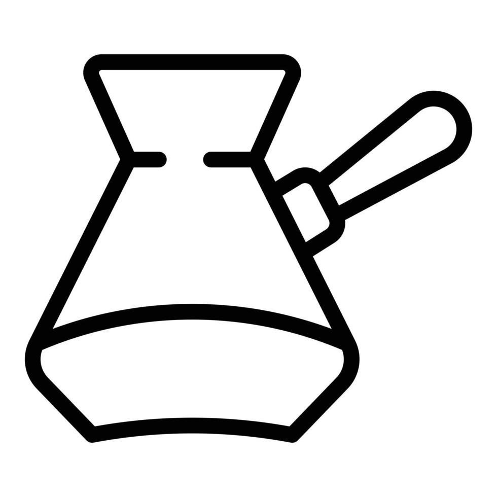Kaffeekanne Tasse Symbol Umrissvektor. Cezve-Café vektor