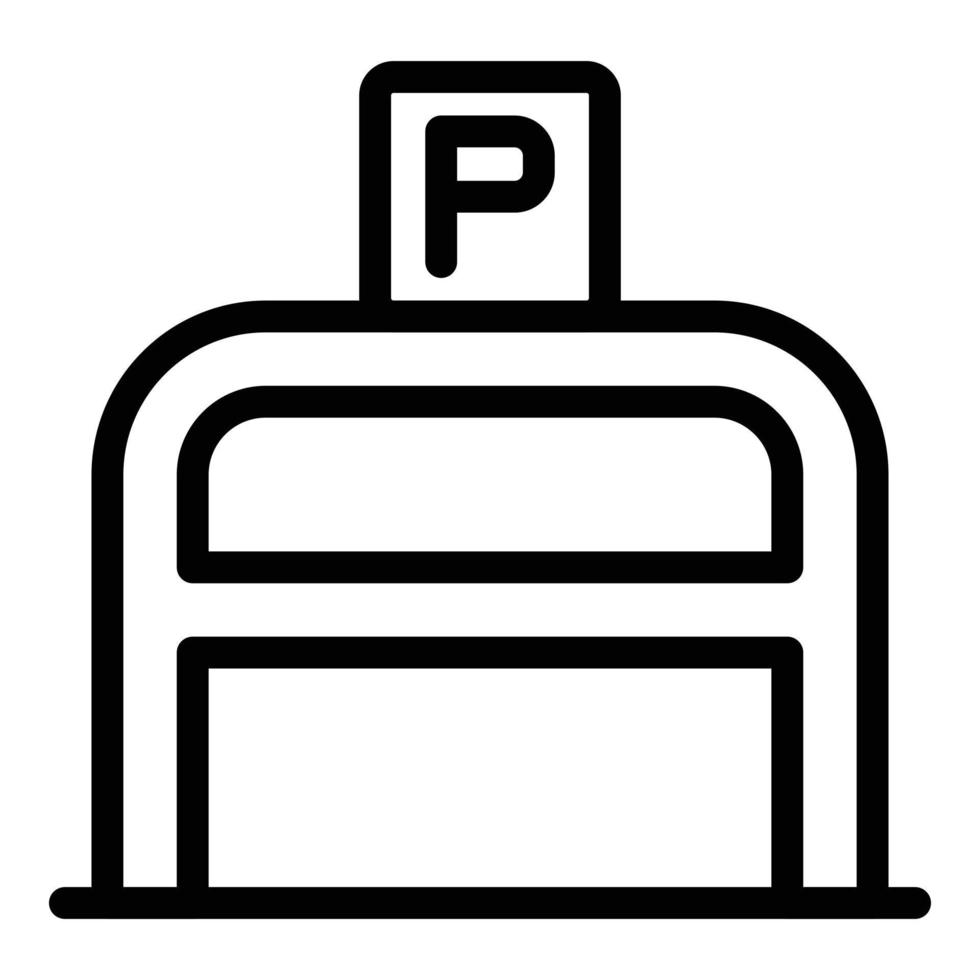 Parkplatz-Symbol-Umrissvektor. Parkplatz vektor