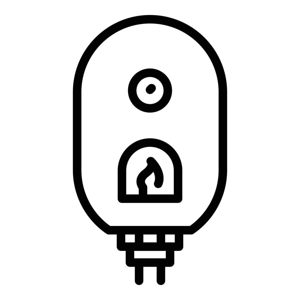 Gaskessel Flammensymbol Umrissvektor. elektronisches System vektor