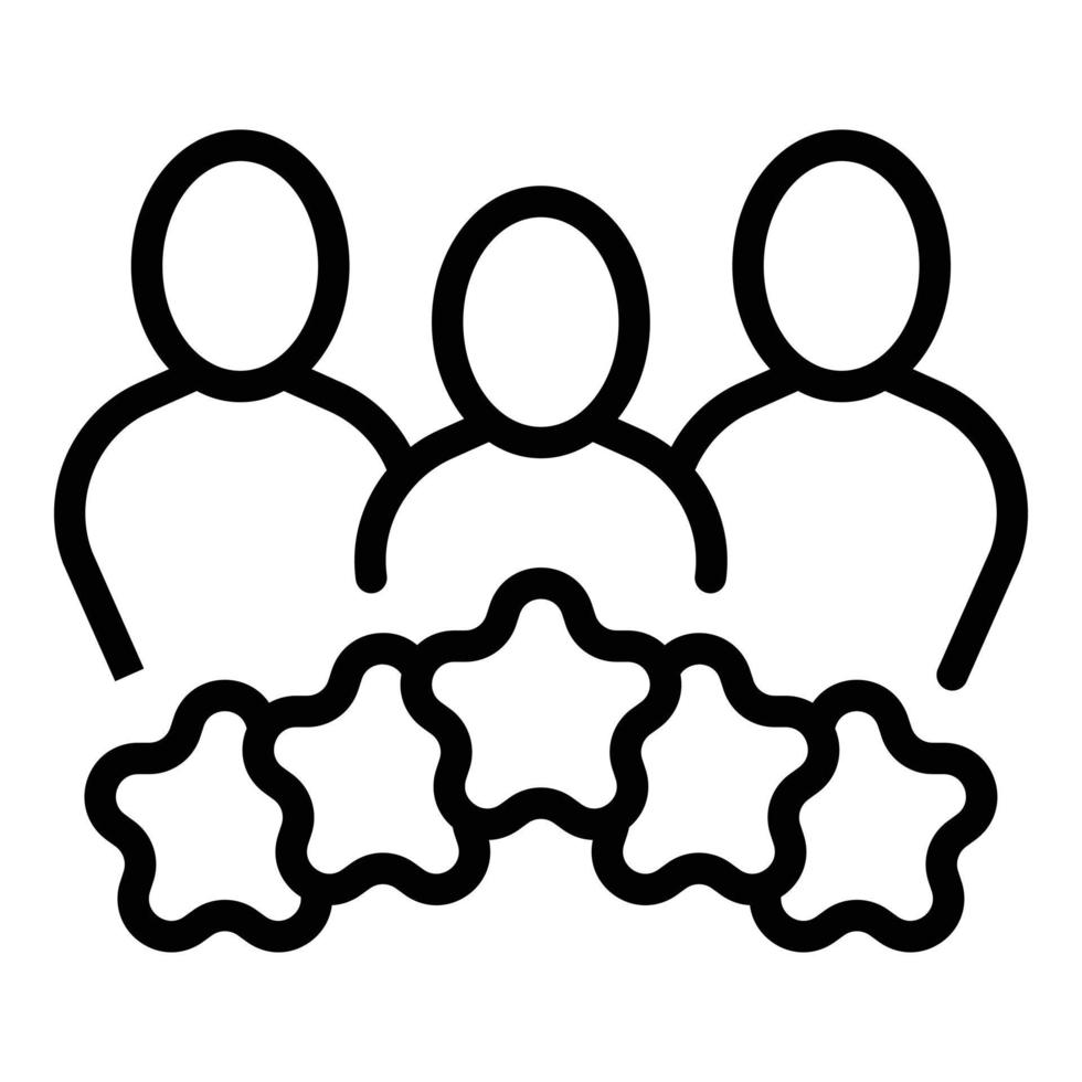 Gruppen-Feedback-Symbol Umrissvektor. Online-Bericht vektor