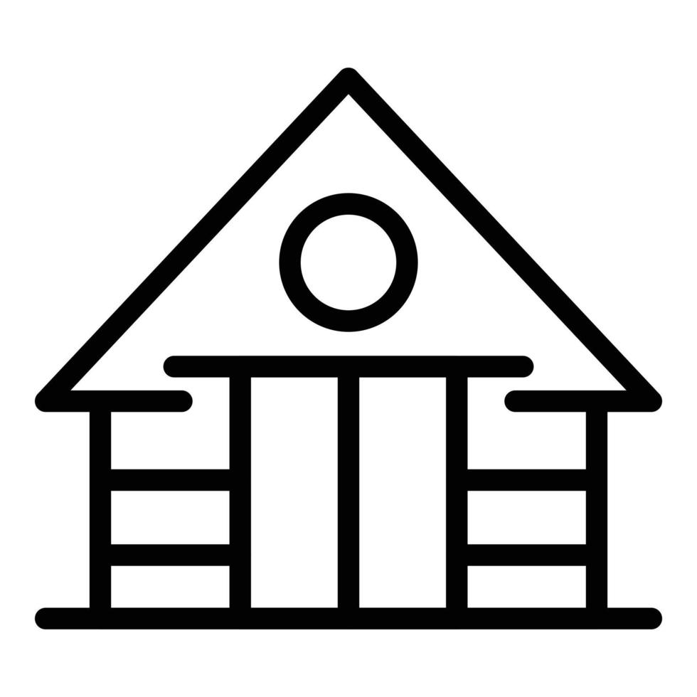 scen bungalow ikon översikt vektor. sommar villa vektor