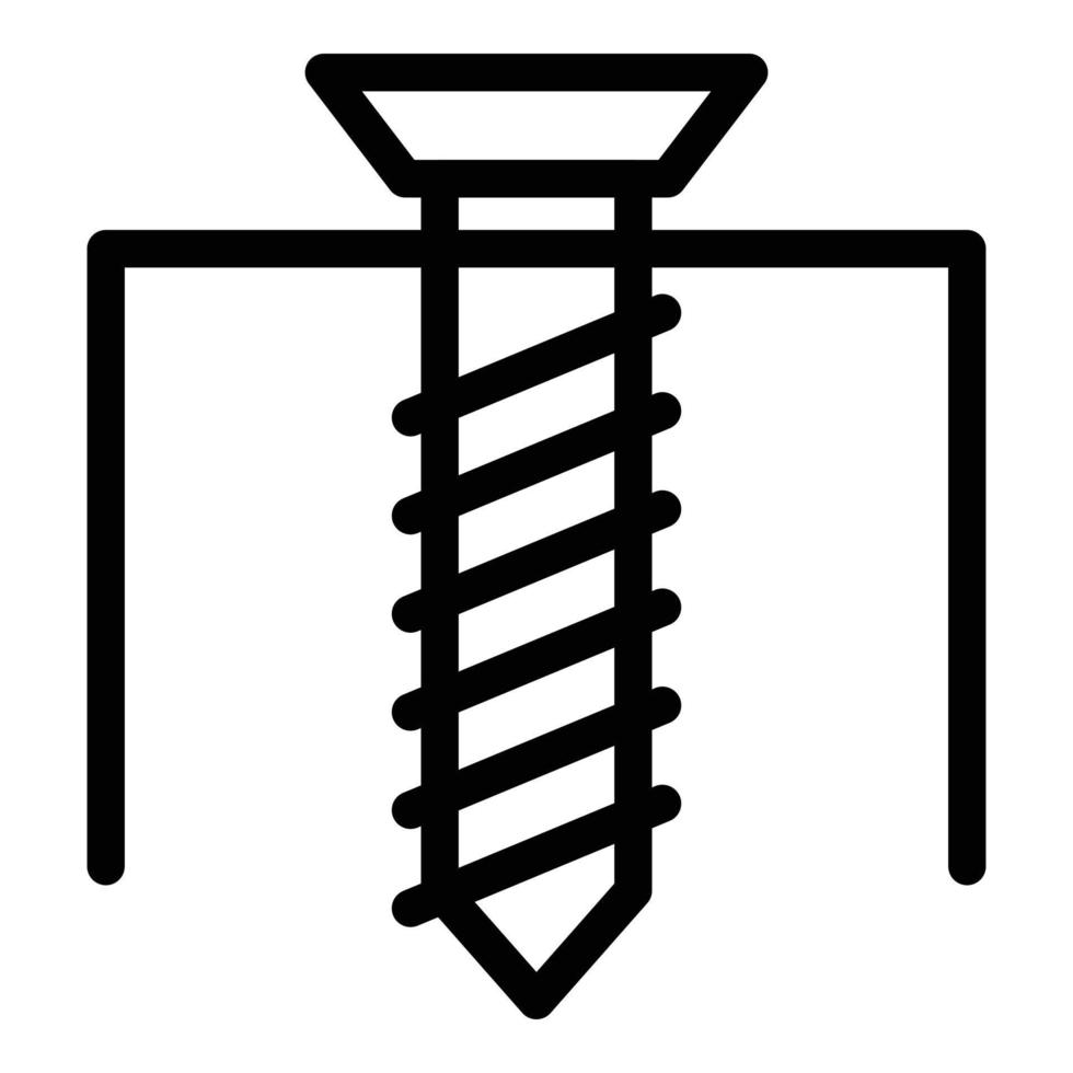 Stahlschraube Symbol Umrissvektor. Trockenbau vektor